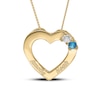 Thumbnail Image 1 of 14K Gold Plated Two Birthstone Two Name Heart Pendant Necklace