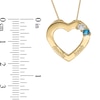 Thumbnail Image 4 of 14K Gold Plated Two Birthstone Two Name Heart Pendant Necklace