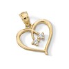 Thumbnail Image 3 of ​​​​​​​​​​​​​​10K Solid Gold CZ Open Heart Necklace Charm