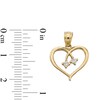 Thumbnail Image 4 of ​​​​​​​​​​​​​​10K Solid Gold CZ Open Heart Necklace Charm