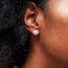 Thumbnail Image 2 of 10K Gold CZ Heart Halo Studs