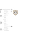 Thumbnail Image 3 of 10K Gold CZ Heart Halo Studs