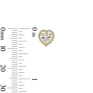 10K Gold CZ Heart Halo Studs