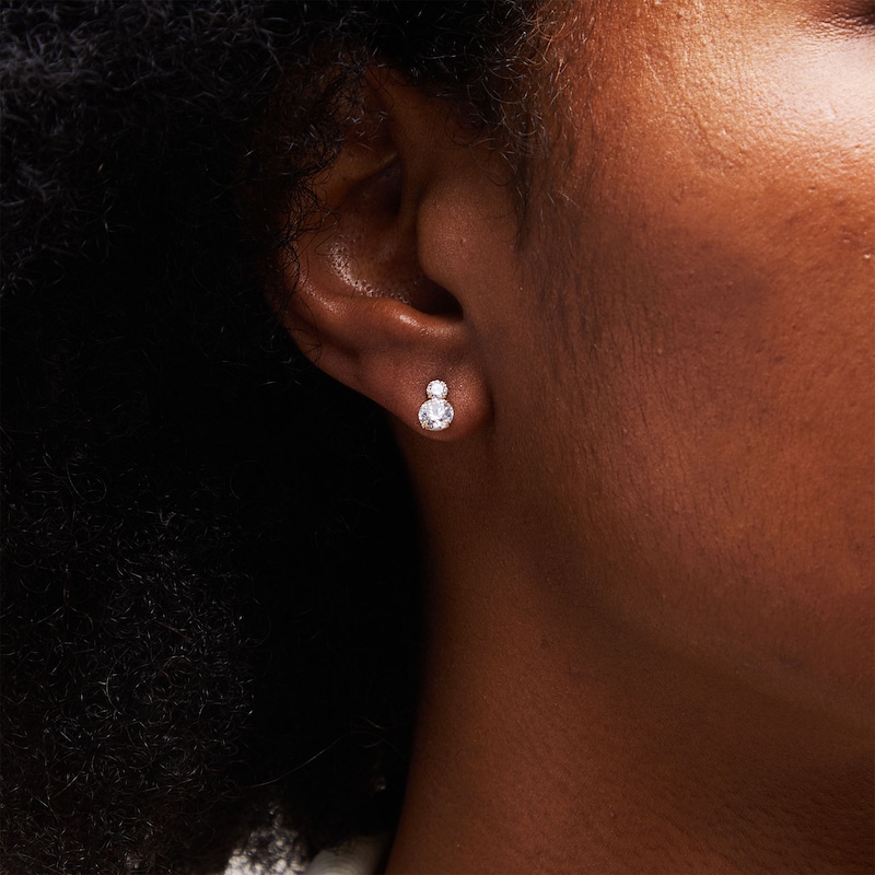 Main Image 2 of 10K Solid Gold CZ Stacked Studs