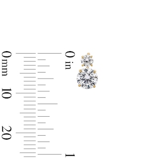 10K Solid Gold CZ Stacked Studs