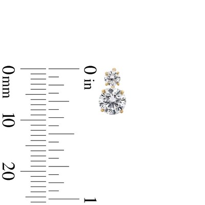 10K Solid Gold CZ Stacked Studs