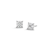 Thumbnail Image 1 of 10K Solid White Gold 5mm Princess-Cut CZ Solitaire Studs