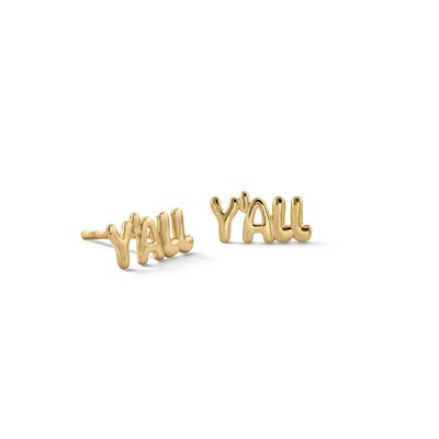 10K Solid Gold Yall Studs