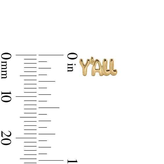 10K Solid Gold Yall Studs