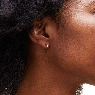10K Gold CZ Studs and Continuous Hoops Set