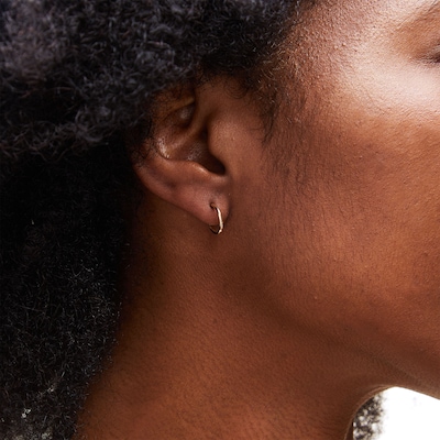 10K Gold CZ Studs and Continuous Hoops Set