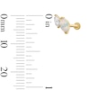 Thumbnail Image 2 of 14K Hollow Gold CZ and Simulated Opal Marquise Stud - 18G 5/16"