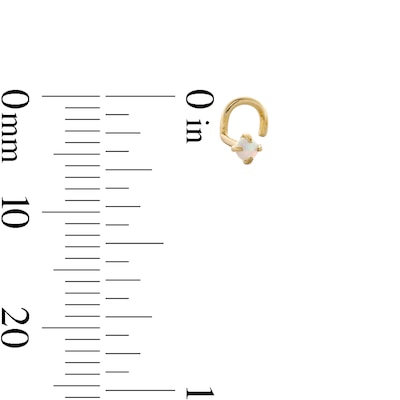 14K Gold Simulated Opal Nose Set - 22G