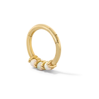 10K Gold Simulated Opal Clicker Hoop - 18G 5/16"