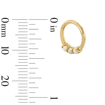 10K Gold Simulated Opal Clicker Hoop - 18G 5/16"
