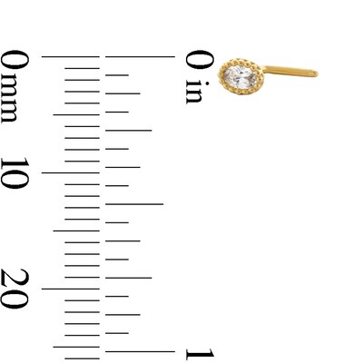 14K Gold CZ Round, Pear, Oval Nose Set - 22G