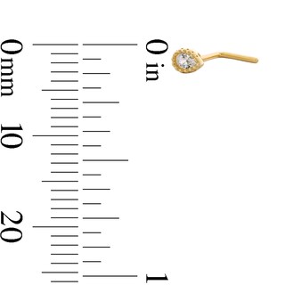 14K Gold CZ Round, Pear, Oval Nose Set - 22G