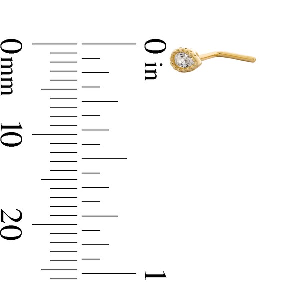 14K Gold CZ Round, Pear, Oval Nose Set - 22G