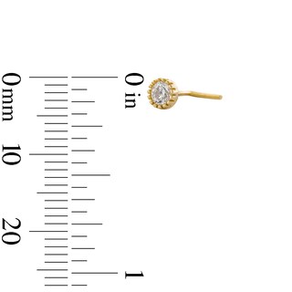 14K Gold CZ and Simulated Opal Stud Set - 22G