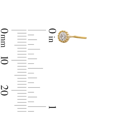 14K Gold CZ and Simulated Opal Stud Set - 22G