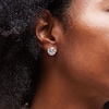 Thumbnail Image 2 of 10K Semi-Solid Gold 10mm CZ Solitaire Studs