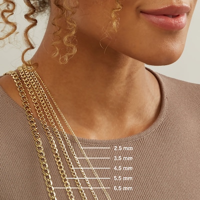 10K Hollow Gold Curb Chain - 22"
