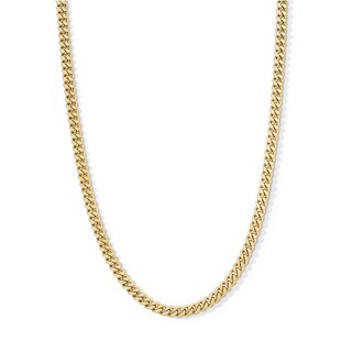 10K Hollow Gold Diamond-Cut Curb Chain - 22"