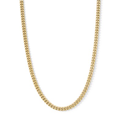 10K Hollow Gold Diamond-Cut Curb Chain - 22"