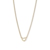 Thumbnail Image 1 of 10K Hollow Gold Pavé Heart Curb Chain - 18" + 1"