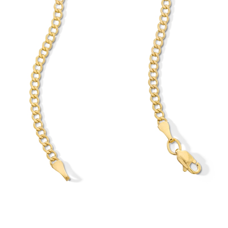 Main Image 3 of Child's 10K Hollow Gold Curb Chain - 15"