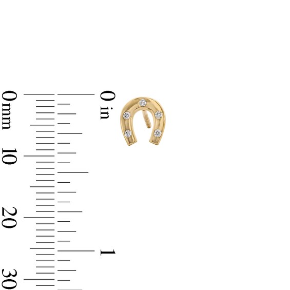 10K Gold CZ Horseshoe Studs