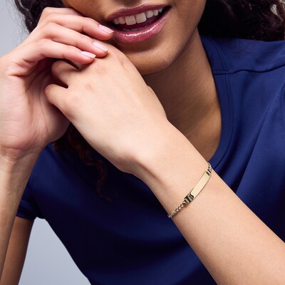 10K Solid Gold Curb ID Bracelet - 7.5"
