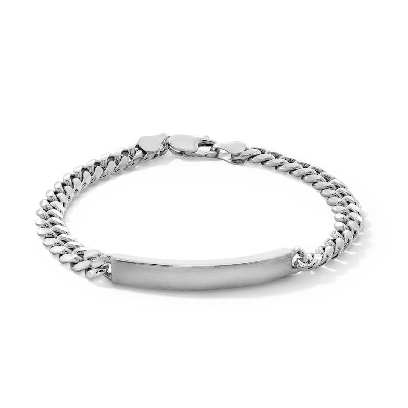 Main Image 1 of Solid Sterling Silver Miami Cuban Curb Chain ID Bracelet - 8"