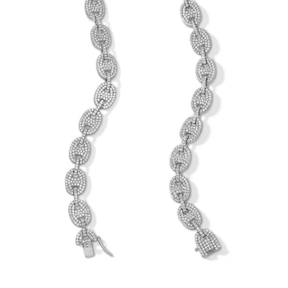 ​​​​​​​Sterling Silver CZ Puff Mariner Necklace - 20"