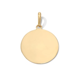 10K Gold Disk Necklace Charm