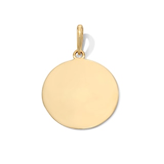 10K Gold Disk Necklace Charm