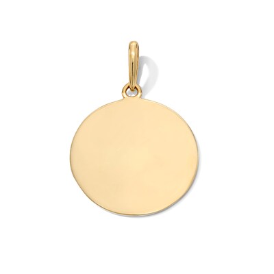 10K Gold Disk Necklace Charm