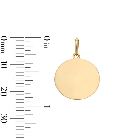 10K Gold Disk Necklace Charm