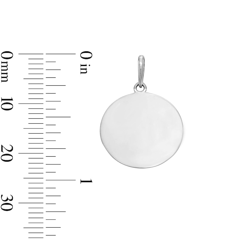 Main Image 2 of Sterling Silver Disk Necklace Charm