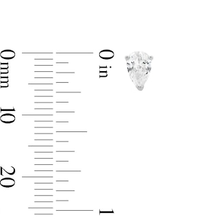 Sterling Silver CZ Pear Solitaire Studs