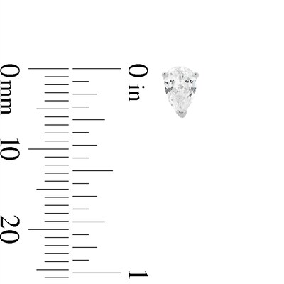 Sterling Silver CZ Pear Solitaire Studs