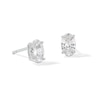Thumbnail Image 1 of Sterling Silver CZ Oval Solitaire Studs