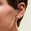 Thumbnail Image 2 of Sterling Silver CZ Oval Solitaire Studs