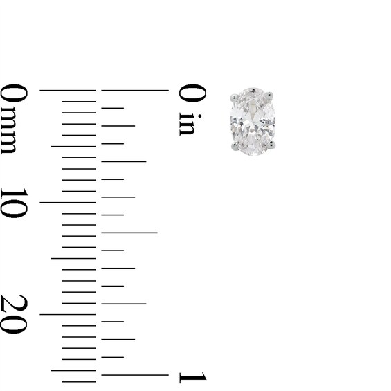 Sterling Silver CZ Oval Solitaire Studs