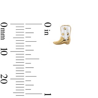 10K Solid Gold Enamel Cowboy Boot Studs