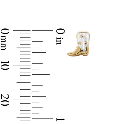 10K Solid Gold Enamel Cowboy Boot Studs