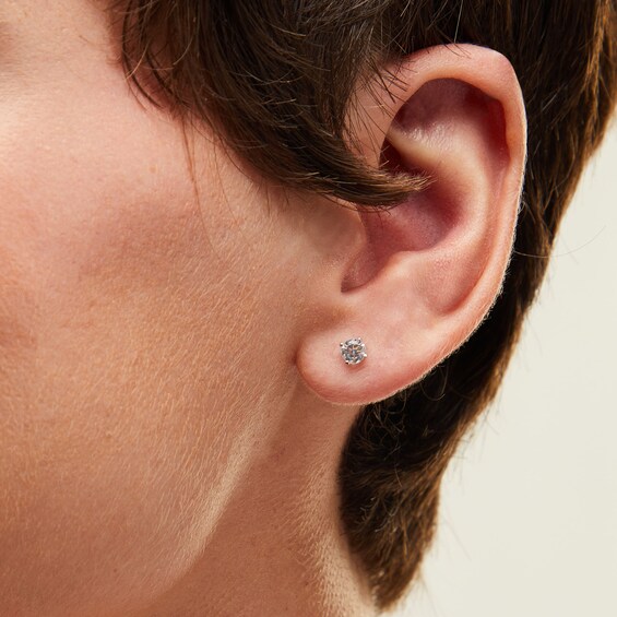 Sterling Silver CZ Reversible Ball Studs