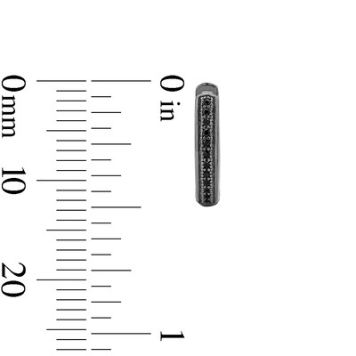 Sterling Silver Black CZ Huggie Hoops