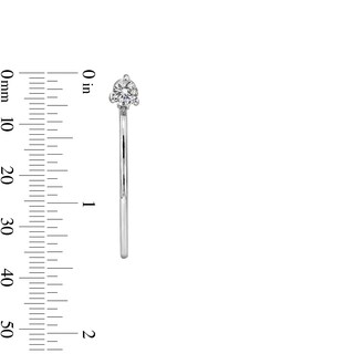 Sterling Silver CZ Round Solitaire Hoops