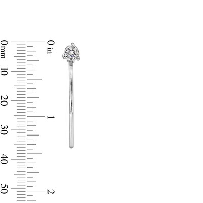 Sterling Silver CZ Round Solitaire Hoops